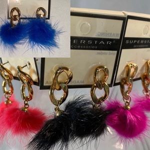 Chain link earrings New red black or pink blue